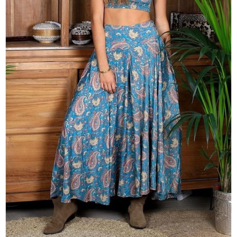 LARAETHNICS BY NATURE FRANCE WIDE LEGS BOHO PANTS PAISLEY SIZE TU TU ONE SIZE